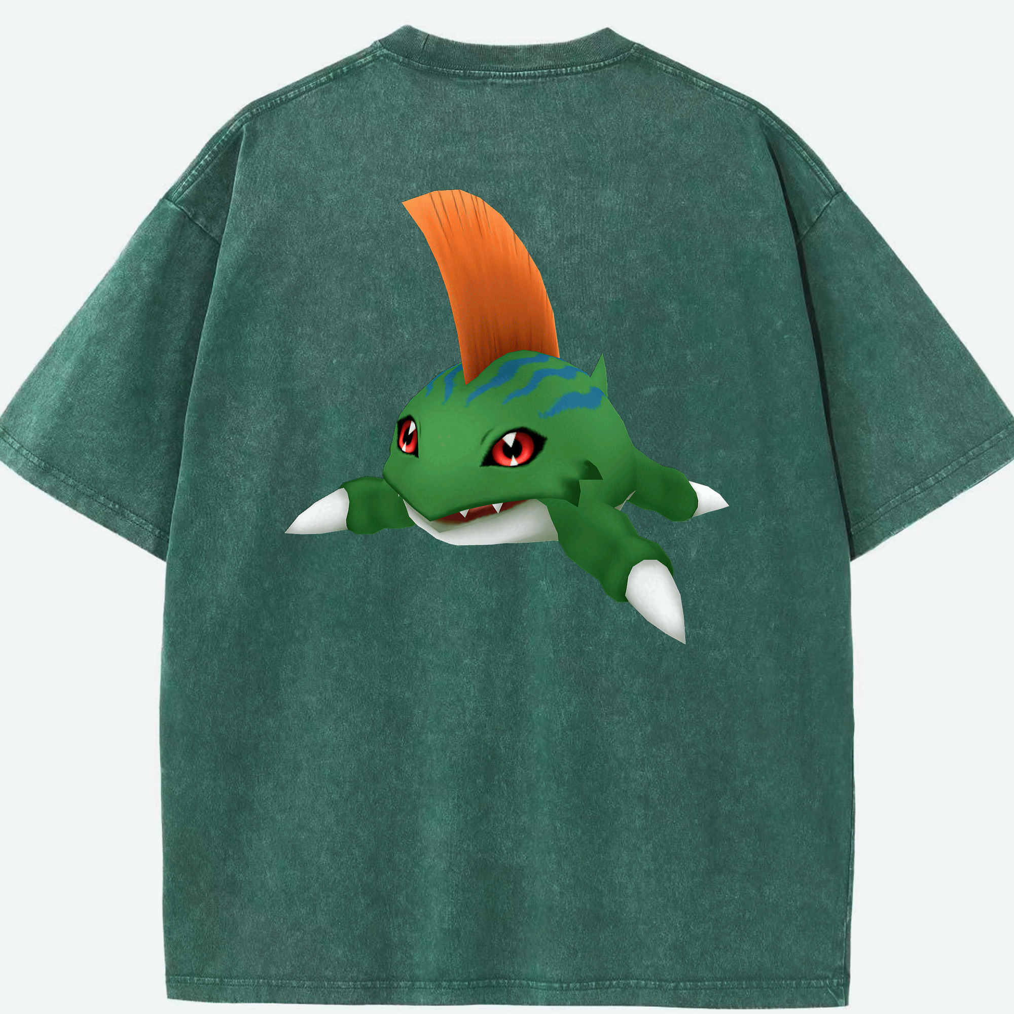 （画像用） Digimon デジタルモンスター/デジモン 綿100% ヴィンテージ風 半袖Tシャツ（背面プリント）